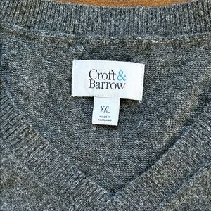 Croft & Barrow Charcoal V-Neck Pullover XXL